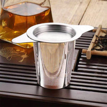 Load image into Gallery viewer, Silver &amp; Yellow Gold Mesh Tea Infuser- Basket W/ Lid
