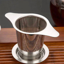 Load image into Gallery viewer, Silver &amp; Yellow Gold Mesh Tea Infuser- Basket W/ Lid
